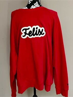 Universal Studios UNIVRS Felix the Cat Red Crewneck Sweatshirt 100% Cotton